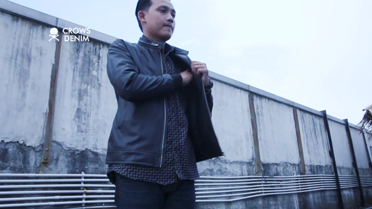 Crowsdenim - Jaket Kulit Motor Cowok Zipper SK108