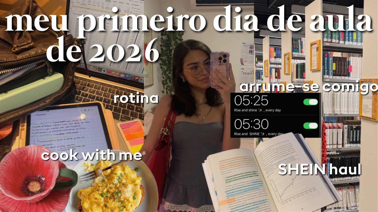 MEU PRIMEIRO DIA DE AULA 2026 📚🧮 Arrume-se comigo, munha rotina + SHEIN HAUL