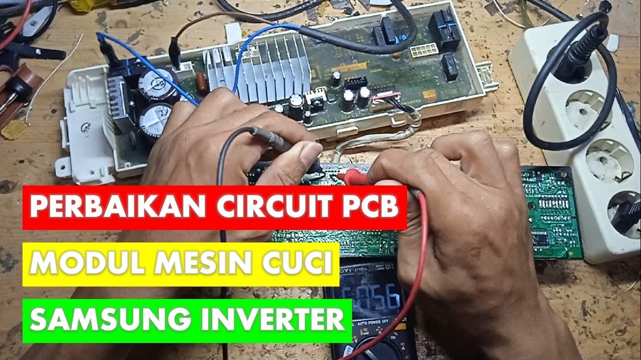 Perbaikan Jalur PCB Modul Display Mesin Cuci Samsung Inverter Mati Total, Power Supply Normal