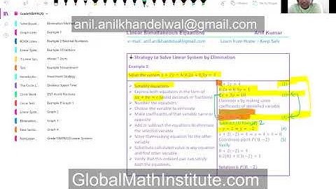 Simultaneous Linear Equations and Applications Anil Kumar Lesson GCSE Level A Student Amy in London