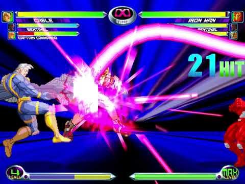 MvC2 - that ain't safe - Iron Man Proton Cannon hitting assist in front (punish with Cable)
