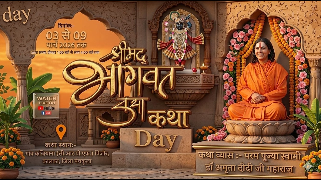 Day 07 | Shrimad Bhagwat Katha // पूजनीय स्वामी डॉ. अमृता दीदी जी { कजियाना (सी.आर.पी.एफ ) {पिंजौर}