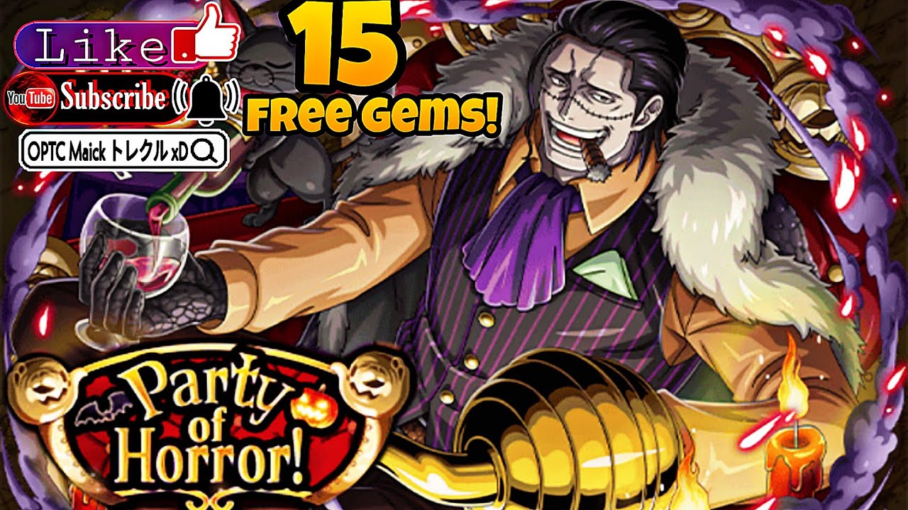 OPTC Party of Horror! Crocodile 10 ⭐ All Rewards 15 Free Gems! / TreCru トレクル