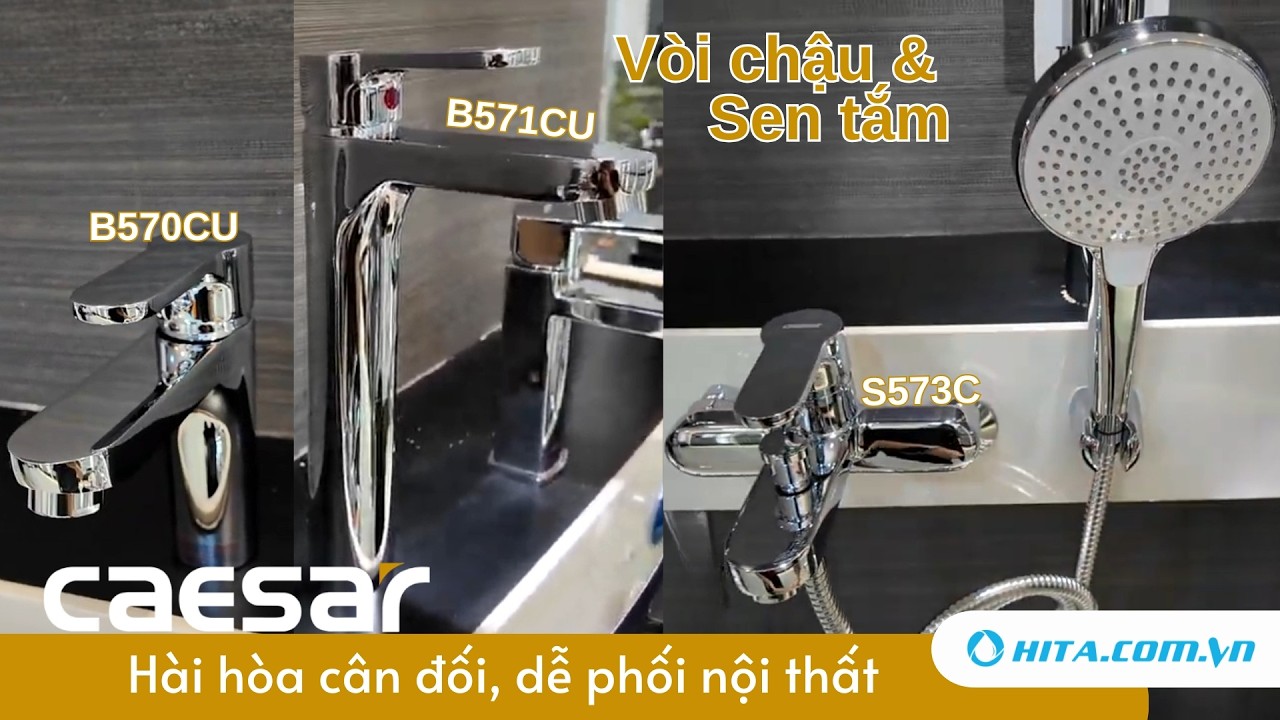 Bộ vòi sen tắm nóng lạnh Caesar S573C
