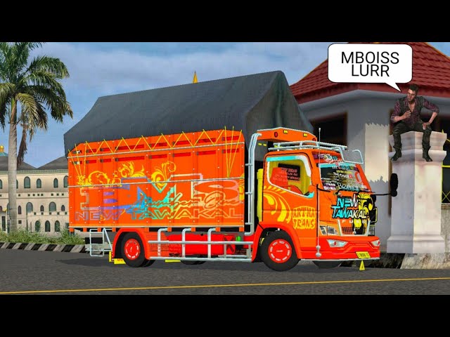 NEW TAWAKAL 3. MOD BUSSID TRUCK CANTER TERBARU FULL STROBO class=