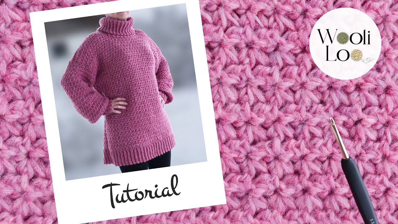 Oversize Pullover häkeln - Langpulli Häkelanleitung |  WooliLoo