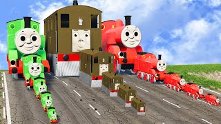 Big & Small: Toby The Tram Engine vs JamesTheRed Engine vs Henry theGreenEngine vs DOWNOFDEATHBeamNG screenshot 5