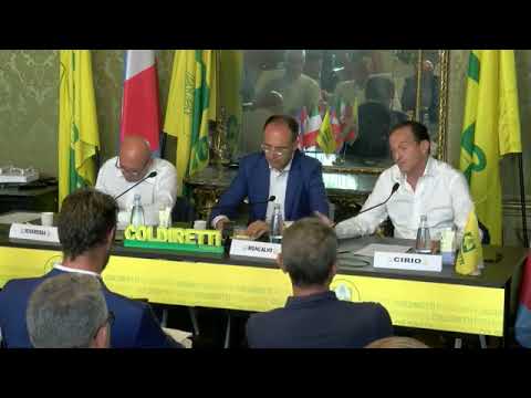 Intervento del governatore Alberto Cirio durante l'incontro con Coldiretti Piemonte