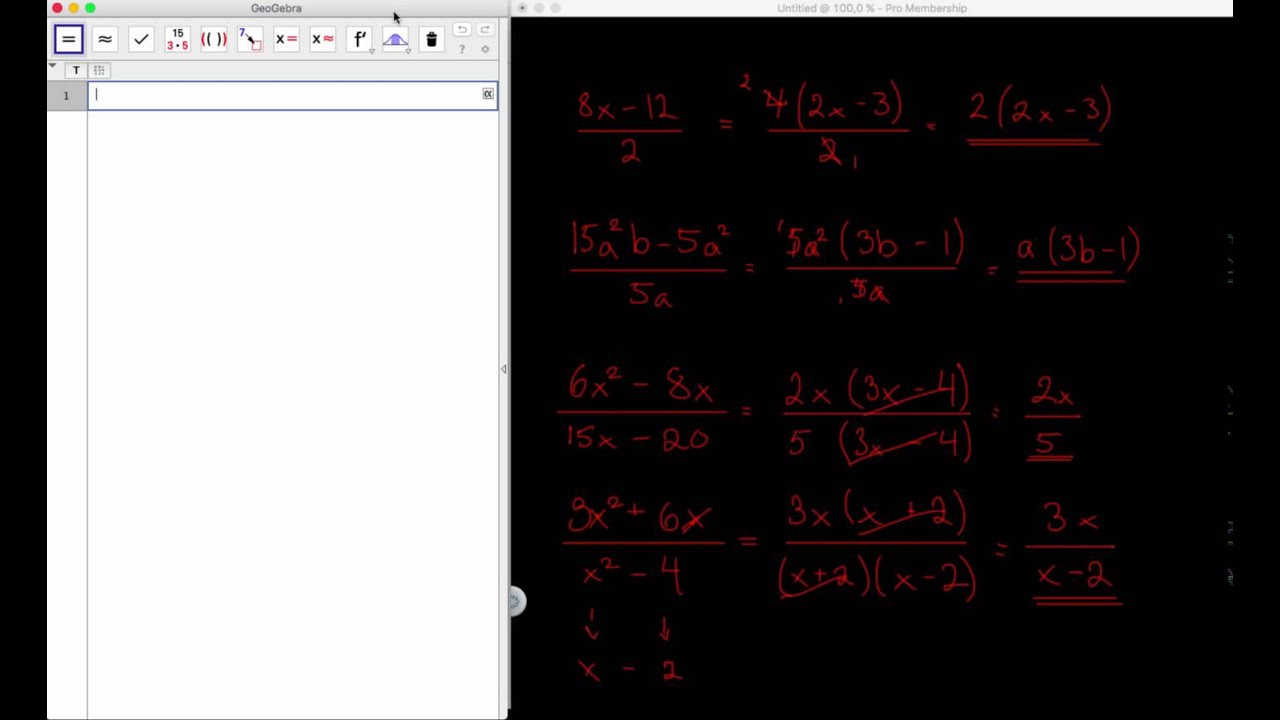 Algebra - Forkorting ved faktorisering + CAS