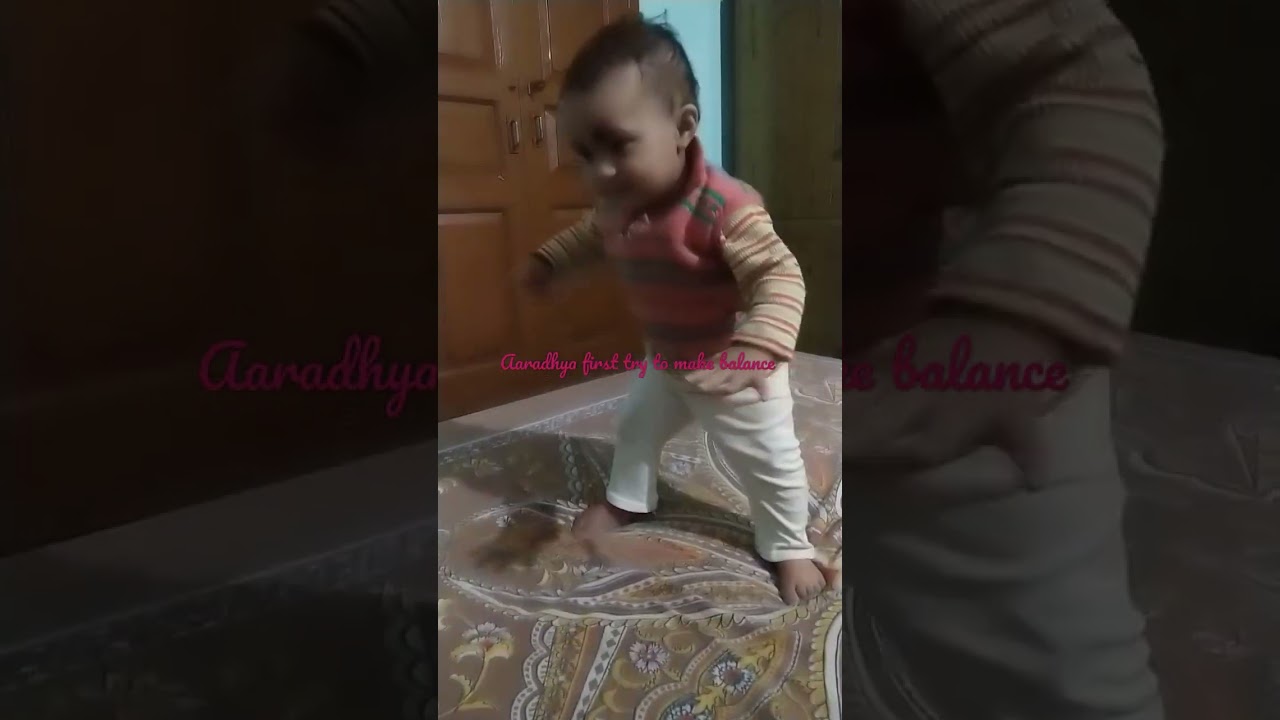 #Aaradhya# first try to make balance - YouTube