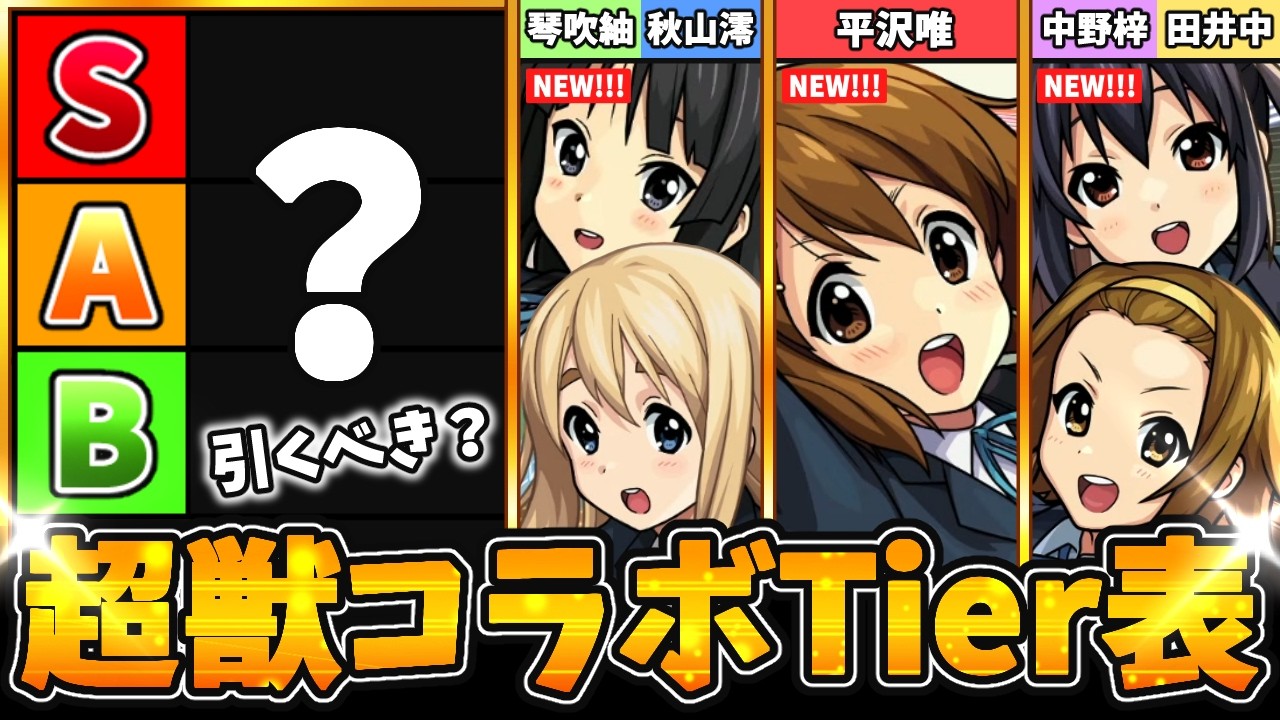 Monster Strike] K-On! x Super Beast Tier List & Character Appeal