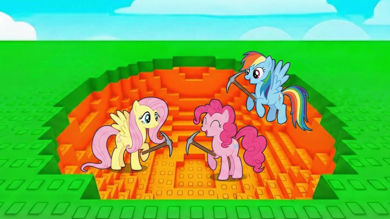 My Little Pony PLAY Dig to Earth's CORE in Roblox!