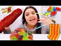 i tried ASMR..Eating Giant Hot Cheeto, Candy Nails, TikTok Fruit Jellies (Sticky Crunchy Sounds)