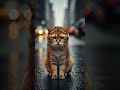 sad cat Waiting on Bus stop...#ai DreamScreenAI #cat #shortvideo #technocat #mycat #catlike