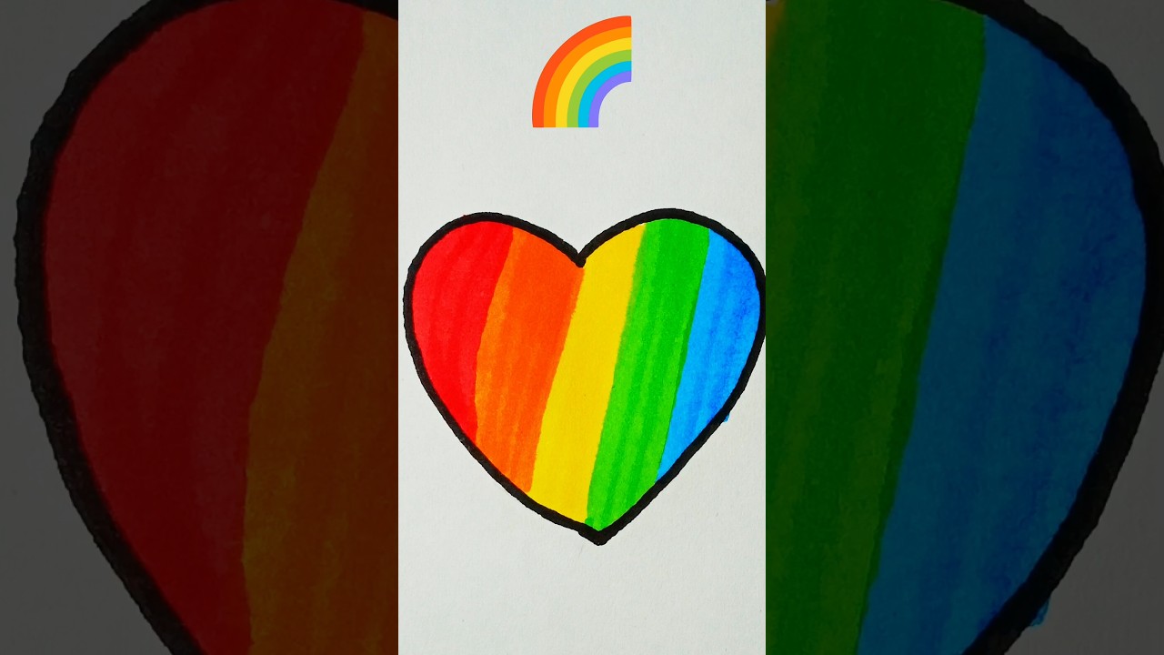 🌈+❤️ Rainbow Heart colouring 
