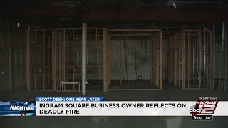 Video:Business owner sees aftermath of Ingram Square fire that claimed firefighter’s life 1 year ago