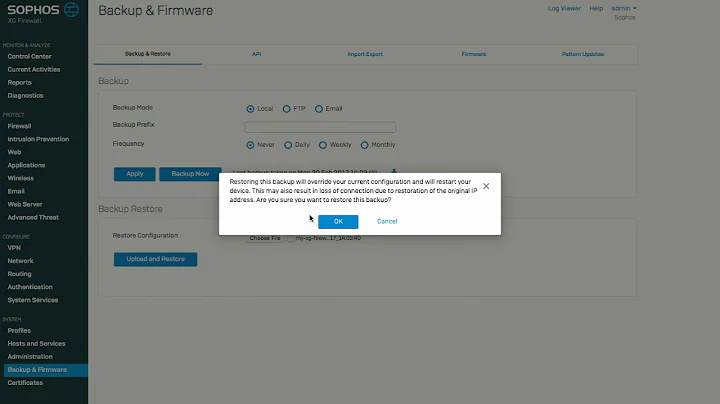 Sophos XG Firewall Getting Started  Backup and Restore 1080p 30fps H264 128kbit AAC