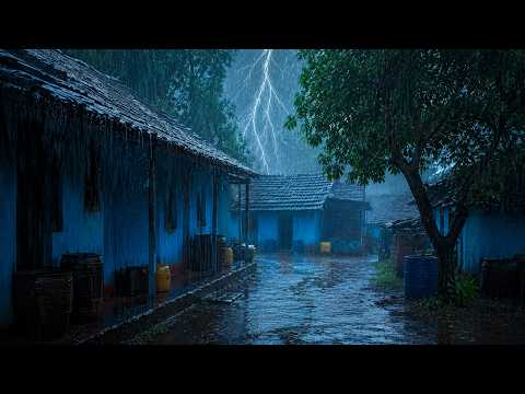 Sleep Peacefully with Heavy Rain & Thunder 🌩️ Old House Atmosphere for Relaxation