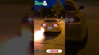 Toyota Supra Crazy loud sound with flame Resimi