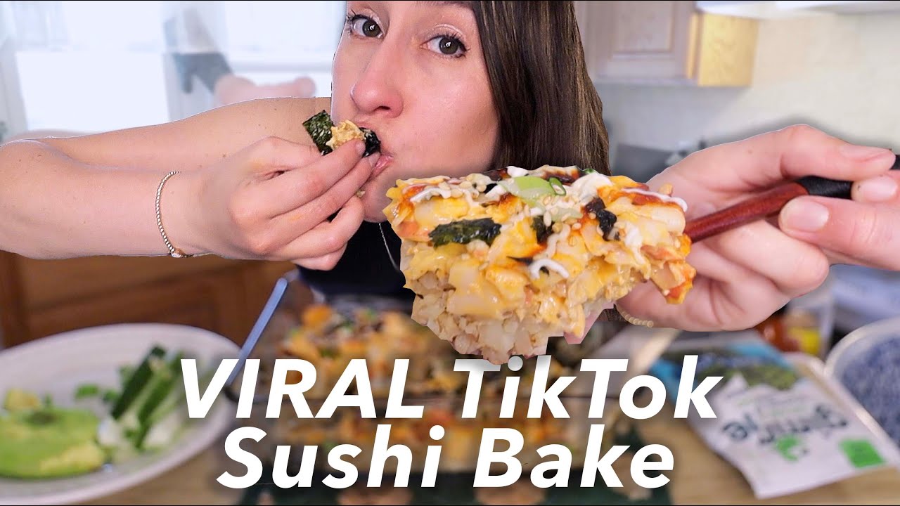 VIRAL TikTok Sushi Bake MUKBANG! How to Cooking Video Recipe Tutorial