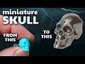 miniature skull 3D Elegoo Resin print to Lost Wax metal casting + silicone mould technique- by VOG