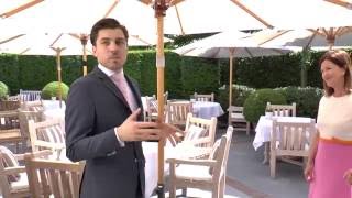 Outdoor presentation of the 3 Michelin star restaurant Hof Van Cleve in Belgium