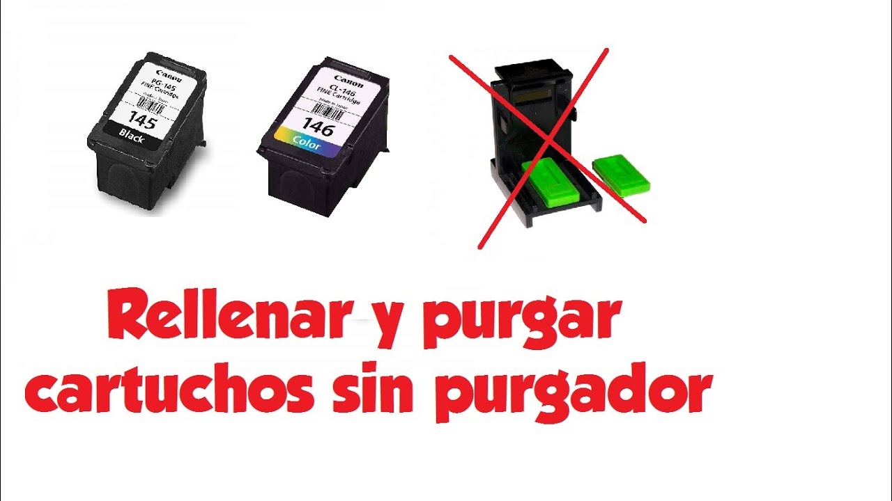 Cómo rellenar y purgar cartuchos de impresora sin purgador - YouTube