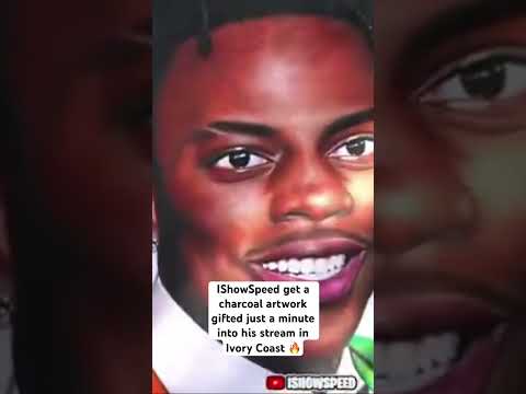IShowSpeed get a charcoal artwork gifted just a minute into his stream in Ivory Coast 🔥