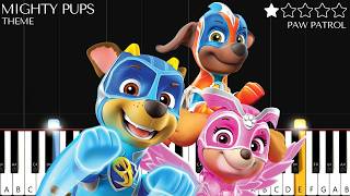 Paw Patrol - Mighty Pups Theme Song (Easy Piano Tutorial)