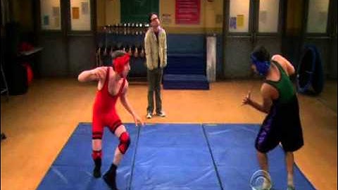 The Big Bang Theory - Raj and Howard Wrestle