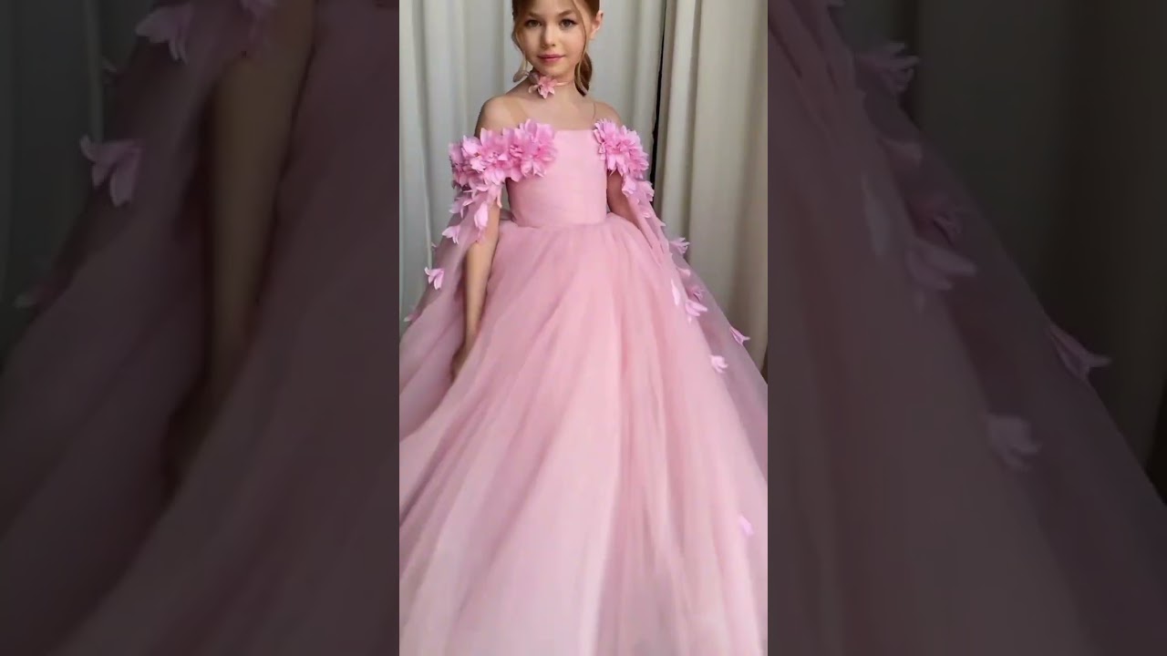 Gorgeous ball gown for baby girls | light pink colour | 