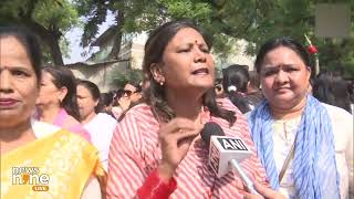 BJP Mahila Morcha Workers Hold Protest Outside Delhi CM’s Residence Over Swati Maliwal Assault Case
