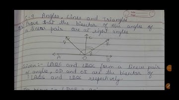 g -9 prove that the bisector of the angles of a linear pair are at right angle