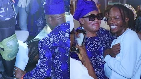 So Humble! Naira Marley Prostrates As He Surprise Tiwa Savage At Her Dad's Burial Ceremony.
