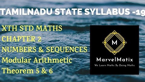Class 10 Modulo operations Theorems in tamil Chapter 2 Numbers & sequence Tamilnadu state syllabus