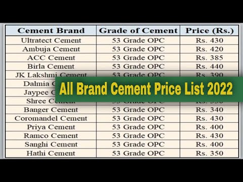 All Brand Cement Price List 2022 | Construction material price in tamilnadu |cement steel price 2022