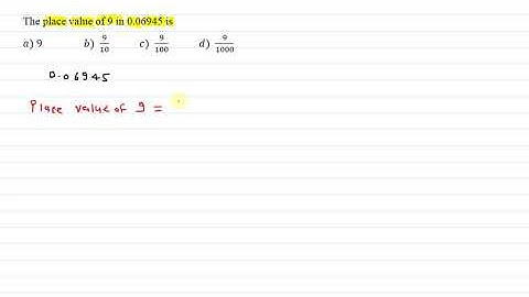 The place value of 9 in 0.06945 is