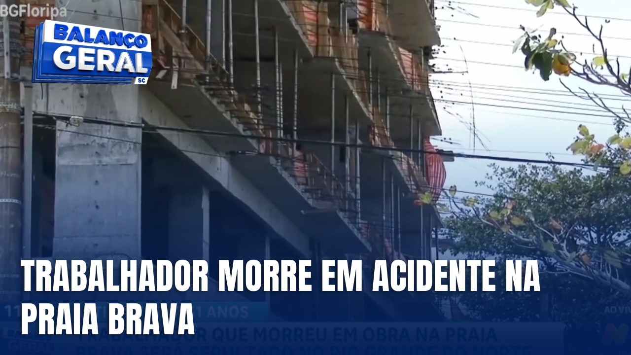 Acidente em obra na Praia Brava deixa trabalhador morto e dois feridos
