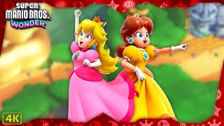 Super Mario Bros. Wonder ⁴ᴷ World 1: Pipe-Rock Plateau (All Collectibles) 2P Daisy & Peach gameplay