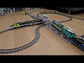 Two trains speeding on separate routes