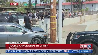 Chase Ends in Crash in El Cajon