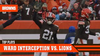 Denzel Ward Interception vs. Lions | Cleveland Browns
