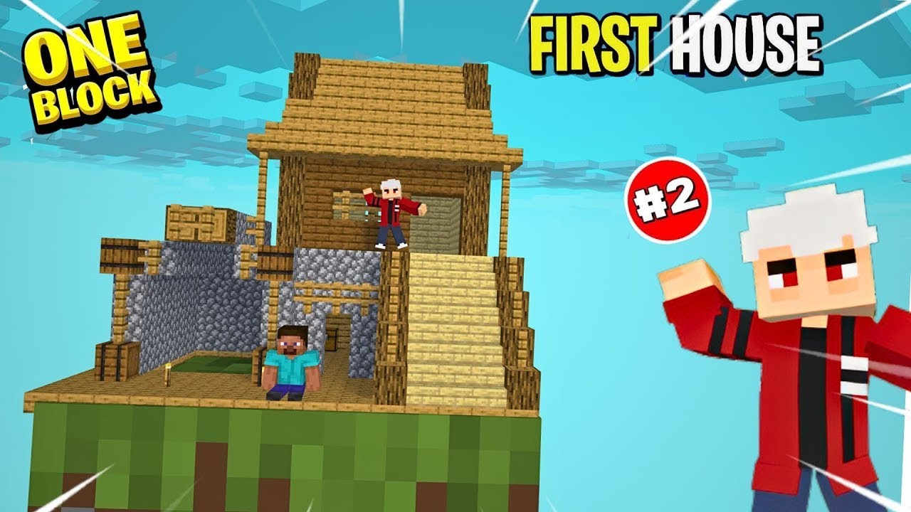 Our First House In Minecraft Oneblock With 😍 [BEDROCK AND JAVA] - YouTube