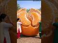 Miniature Punjabi women making a giant fresh orange shake || #shorts #trending #shortsfeed #viral