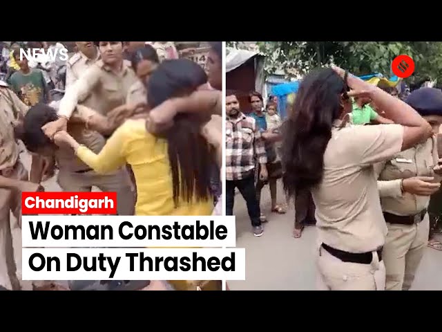 Chandigarh: Woman Constable On Duty Thrashed In Mani Majra, Video Goes Viral class=