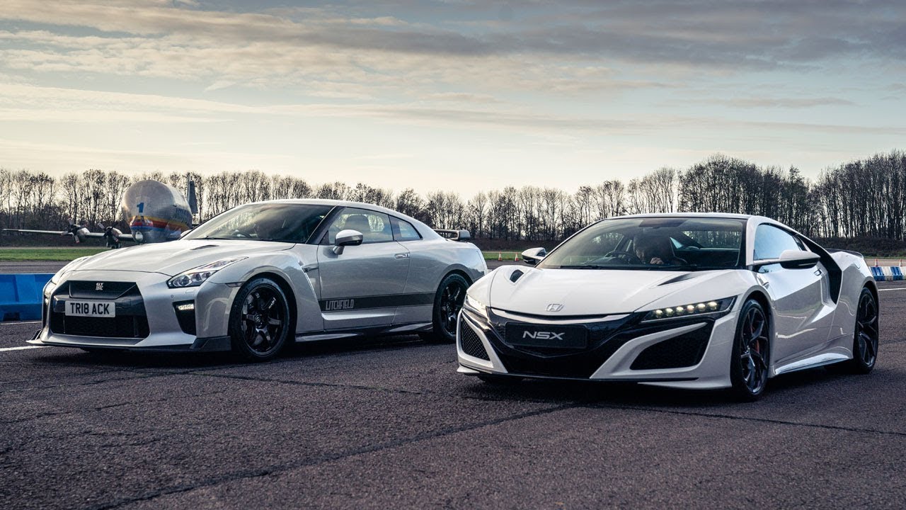 Honda Nsx Vs Litchfield Gt R Drag Races Top Gear Youtube