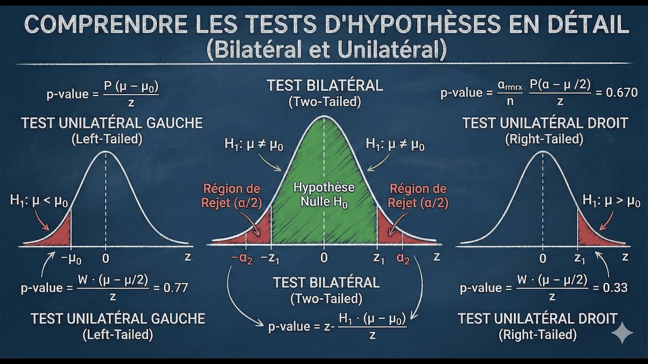 Séance 1 : les tests d’hypothèses bilatéral et unilatéral (théorie et pratique)
