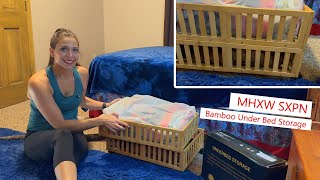 MHXW SXPN Bamboo Under Bed Storage, with 360 rolling wheels #storage #bamboo #rolling