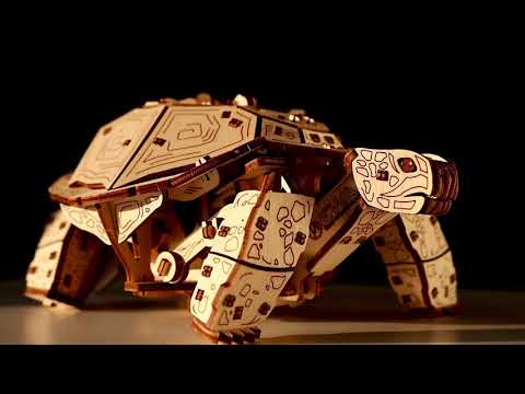 Механическая Черепаха от Eco Wood Art (EWA) - Деревянный конструктор, сборная модель, 3D пазл