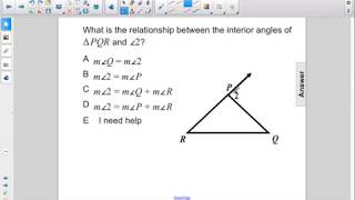 Geometry Triangles Exterior Angle Theorem Pt 3 Q43
